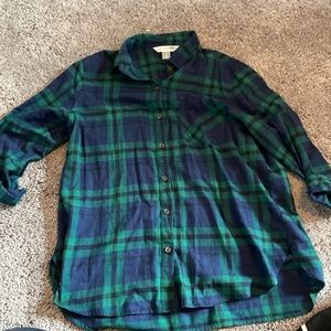 OLD NAVY Blue and green flannel
